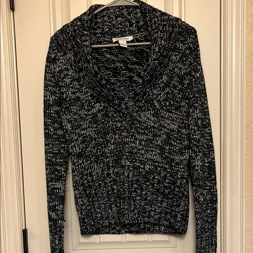 Black and White Knit Sweater
